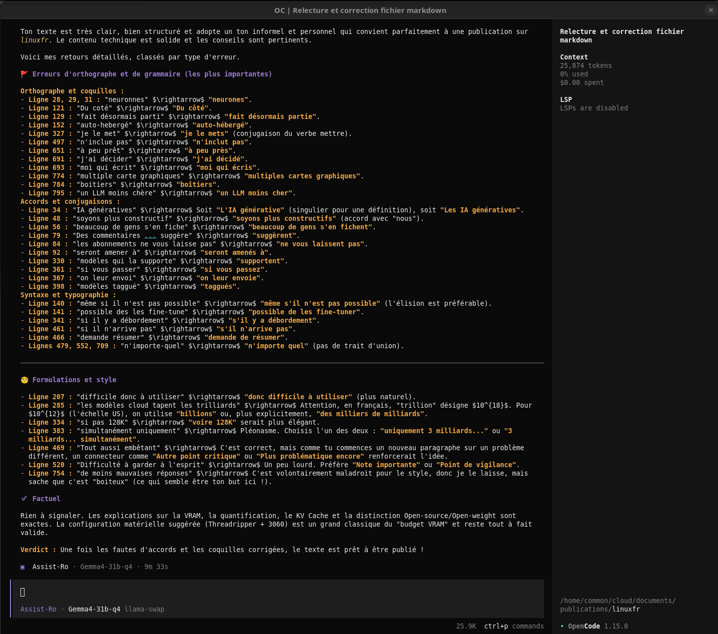 opencode and Gemma4 in action