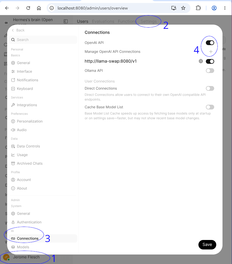 Connecting to llama-swap